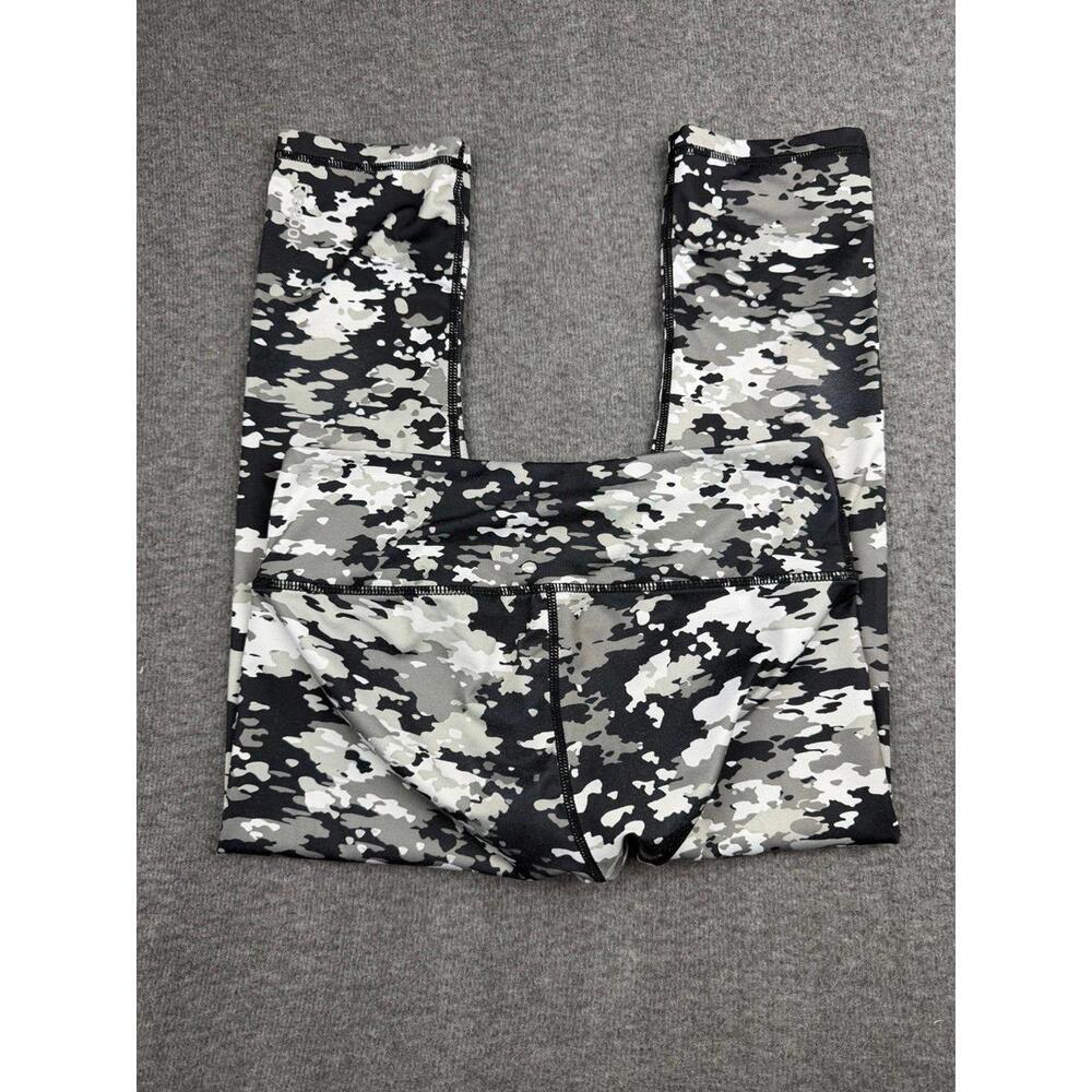 Reebok Womens Black and White Camouflage Activewear Leggings Size Small